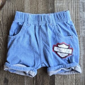 Harley Davidson Shorts Baby‎ Size 3-6m Soft Elastic Waist Biker Pockets